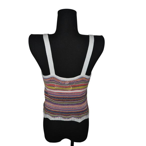 Blue Rain Knit Striped V Neck Striped Tank Top Size Small New - Picture 2 of 5